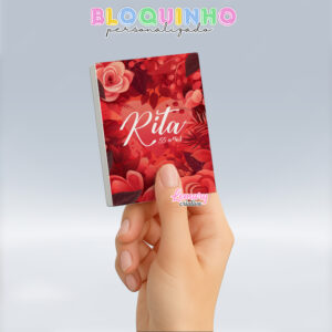 Bloquinho personalizado Floral 100fls 7x10cm Mod.015 (12 unidades)
