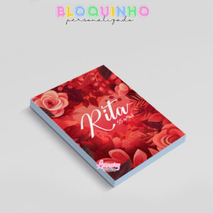 Alternative view of Bloquinho personalizado Floral 100fls 7x10cm Mod.015 (12 unidades)