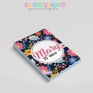 Alternative view of Bloquinho personalizado Floral 100fls 7x10cm Mod.016 (12 unidades)