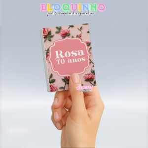 Bloquinho personalizado Floral 100fls 7x10cm Mod.017 (12 unidades)