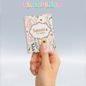 Bloquinho personalizado Floral 100fls 7x10cm Mod.018 (12 unidades)