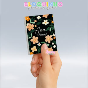 Bloquinho personalizado Floral 100fls 7x10cm Mod.020 (12 unidades)