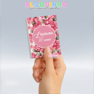 Bloquinho personalizado Floral 100fls 7x10cm Mod.025 (12 unidades)