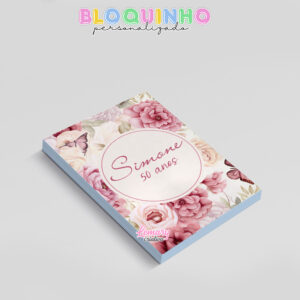 Alternative view of Bloquinho personalizado Floral 100fls 7x10cm Mod.027 (12 unidades)