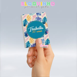 Bloquinho personalizado Floral 100fls 7x10cm Mod.029 (12 unidades)