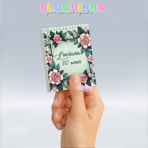 Bloquinho personalizado Floral 100fls 7x10cm Mod.031 (12 unidades)