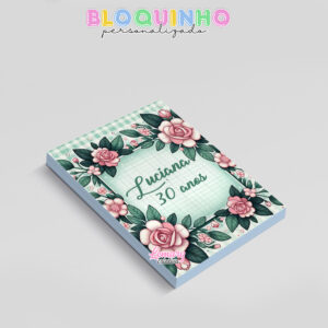 Alternative view of Bloquinho personalizado Floral 100fls 7x10cm Mod.031 (12 unidades)