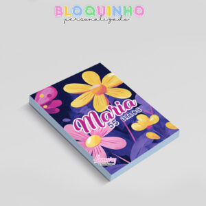 Alternative view of Bloquinho personalizado Floral 100fls 7x10cm Mod.032 (12 unidades)