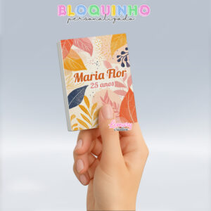 Bloquinho personalizado Floral 100fls 7x10cm Mod.033 (12 unidades)