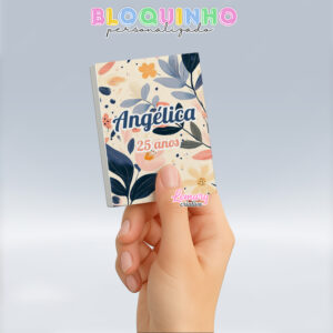 Bloquinho personalizado Floral 100fls 7x10cm Mod.034 (12 unidades)