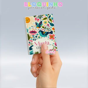 Bloquinho personalizado Floral 100fls 7x10cm Mod.035 (12 unidades)