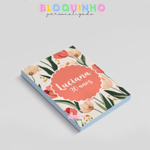 Alternative view of Bloquinho personalizado Floral 100fls 7x10cm Mod.036 (12 unidades)