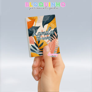 Bloquinho personalizado Floral 100fls 7x10cm Mod.039 (12 unidades) Folhagens