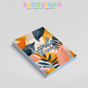 Alternative view of Bloquinho personalizado Floral 100fls 7x10cm Mod.039 (12 unidades) Folhagens