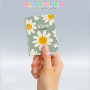 Bloquinho personalizado Floral 100fls 7x10cm Mod.044 (12 unidades)