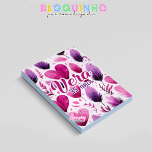 Alternative view of Bloquinho personalizado Floral 100fls 7x10cm Mod.045 (12 unidades)