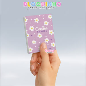 Bloquinho personalizado Floral 100fls 7x10cm Mod.046 (12 unidades)