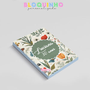Alternative view of Bloquinho personalizado Floral 100fls 7x10cm Mod.047 (12 unidades)