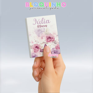 Bloquinho personalizado Floral 100fls 7x10cm Mod.049 (12 unidades)