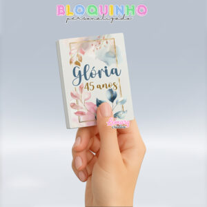 Bloquinho personalizado Floral 100fls 7x10cm Mod.051 (12 unidades)