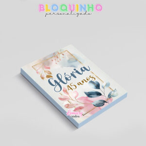 Alternative view of Bloquinho personalizado Floral 100fls 7x10cm Mod.051 (12 unidades)