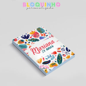 Alternative view of Bloquinho personalizado Floral 100fls 7x10cm Mod.057 (12 unidades)