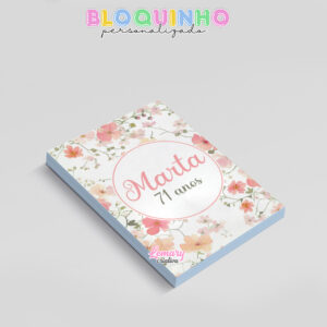 Alternative view of Bloquinho personalizado Floral 100fls 7x10cm Mod.059 (12 unidades)