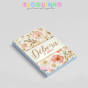 Alternative view of Bloquinho personalizado Floral 100fls 7x10cm Mod.062 (12 unidades)