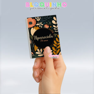 Bloquinho personalizado Floral 100fls 7x10cm Mod.063 (12 unidades)