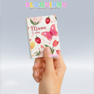 Bloquinho personalizado Floral 100fls 7x10cm Mod.065 (12 unidades)