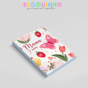 Alternative view of Bloquinho personalizado Floral 100fls 7x10cm Mod.065 (12 unidades)