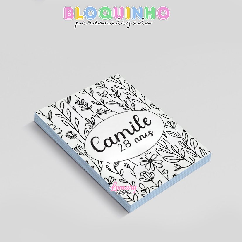 Bloquinho personalizado Floral 100fls 7x10cm Mod.066 (12 unidades) - Imagem 2