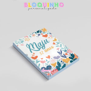 Alternative view of Bloquinho personalizado Floral 100fls 7x10cm Mod.069 (12 unidades)