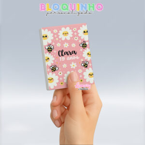 Bloquinho personalizado Floral 100fls 7x10cm Mod.071 (12 unidades)