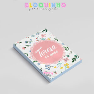 Alternative view of Bloquinho personalizado Floral 100fls 7x10cm Mod.073 (12 unidades)