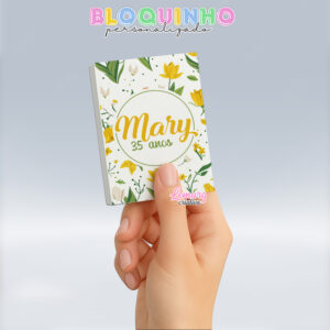 Bloquinho personalizado Floral 100fls 7x10cm Mod.074 (12 unidades)