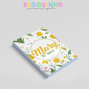 Alternative view of Bloquinho personalizado Floral 100fls 7x10cm Mod.074 (12 unidades)