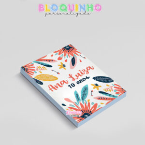 Alternative view of Bloquinho personalizado Floral 100fls 7x10cm Mod.075 (12 unidades)