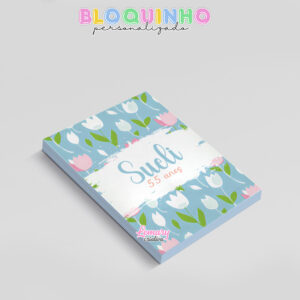 Alternative view of Bloquinho personalizado Floral 100fls 7x10cm Mod.076 (12 unidades)