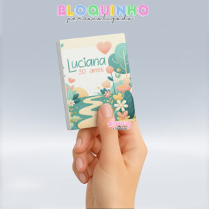 Bloquinho personalizado Floral 100fls 7x10cm Mod.077 (12 unidades)
