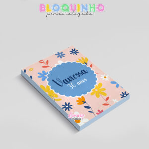 Alternative view of Bloquinho personalizado Floral 100fls 7x10cm Mod.078 (12 unidades)