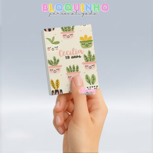 Bloquinho personalizado Floral 100fls 7x10cm Mod.081 (12 unidades)