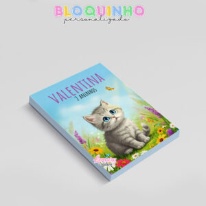 Alternative view of Bloquinho personalizado Gatinho no jardim 100fls 7x10cm Mod.001 (12 unidades)