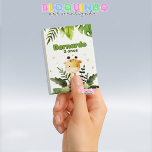 Bloquinho personalizado Girafinha 100fls 7x10cm Mod.001 (12 unidades)