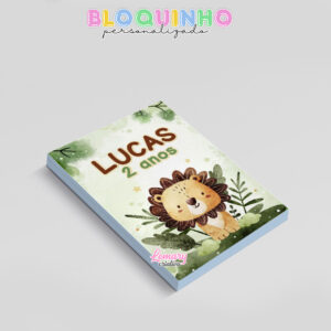 Alternative view of Bloquinho personalizado Leãozinho 100fls 7x10cm Mod.001 (12 unidades)