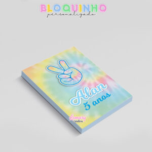 Alternative view of Bloquinho personalizado Tie dye 100fls 7x10cm Mod.003 (12 unidades)
