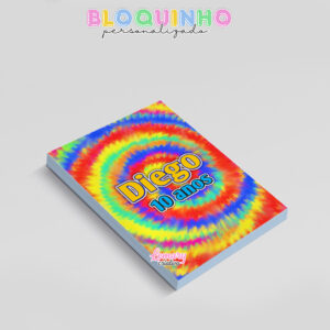 Alternative view of Bloquinho personalizado Tie dye 100fls 7x10cm Mod.009 (12 unidades)