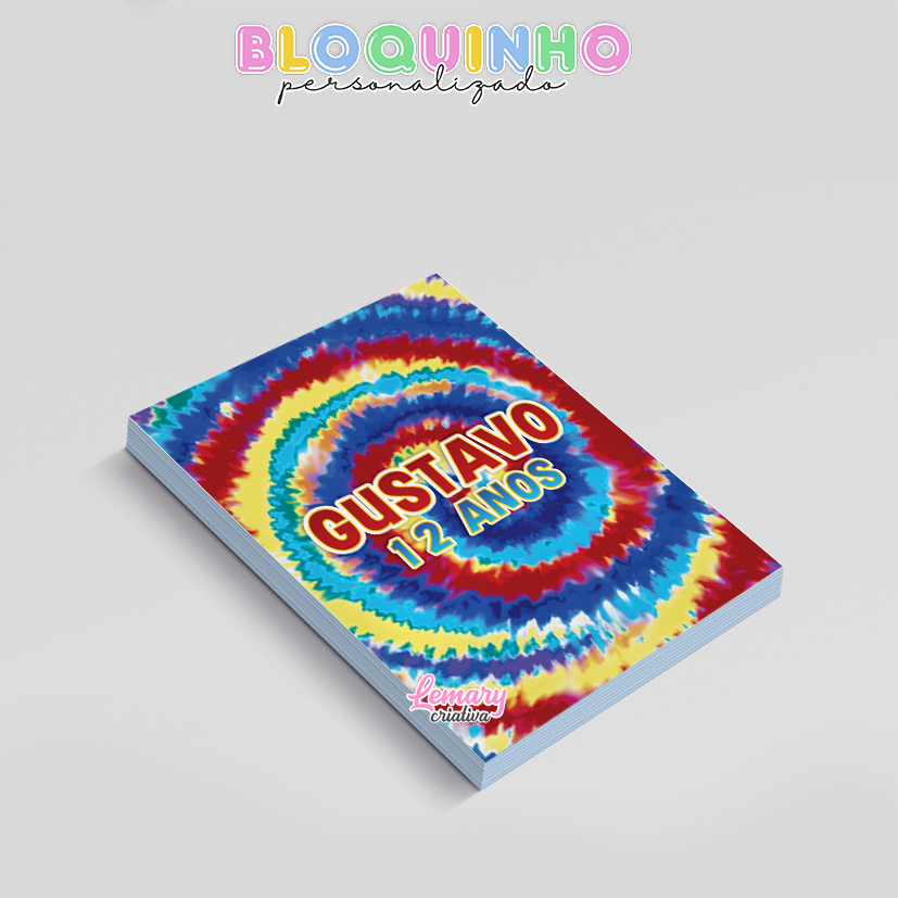 Bloquinho personalizado Tie dye 100fls 7x10cm Mod.010 (12 unidades) - Imagem 2
