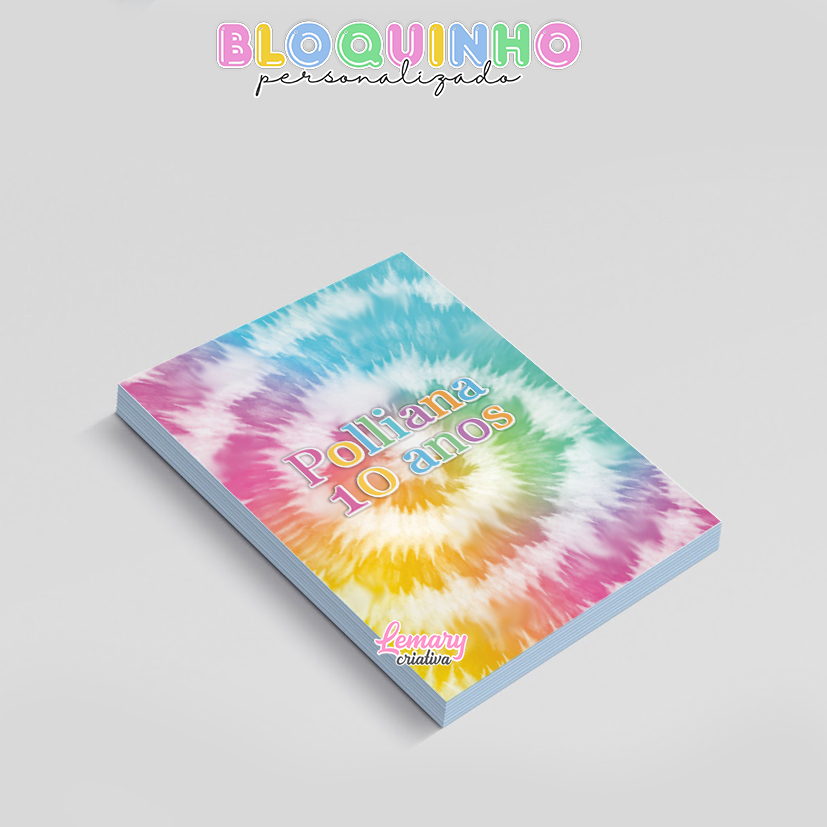 Bloquinho personalizado Tie dye 100fls 7x10cm Mod.016 (12 unidades) - Imagem 2