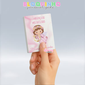 Bloquinho personalizado Batizado 100fls 7x10cm Mod.002 (12 unidades)